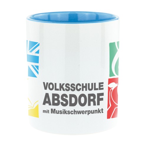 VS Absdorf Logo Bi-Color Tasse hellblau personalisiert